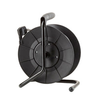 Technik Professionele Kabelhaspel 25m 1.5mm² 16A met 4 EU Stopcontacten en Schakelaar Zwart