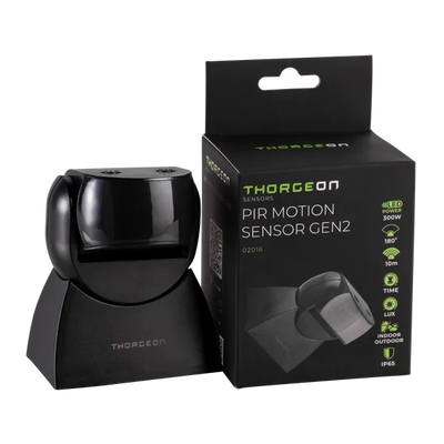 Thorgeon LED bewegingssensor Zwart opbouw 180° IP65 max 300W 220-240V CE RoHS