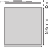 Tsong LED Paneel 60x60cm 33W 3000K 1521 lumen IP20 CRI 80 Aluminium Mat Goud CE RoHS