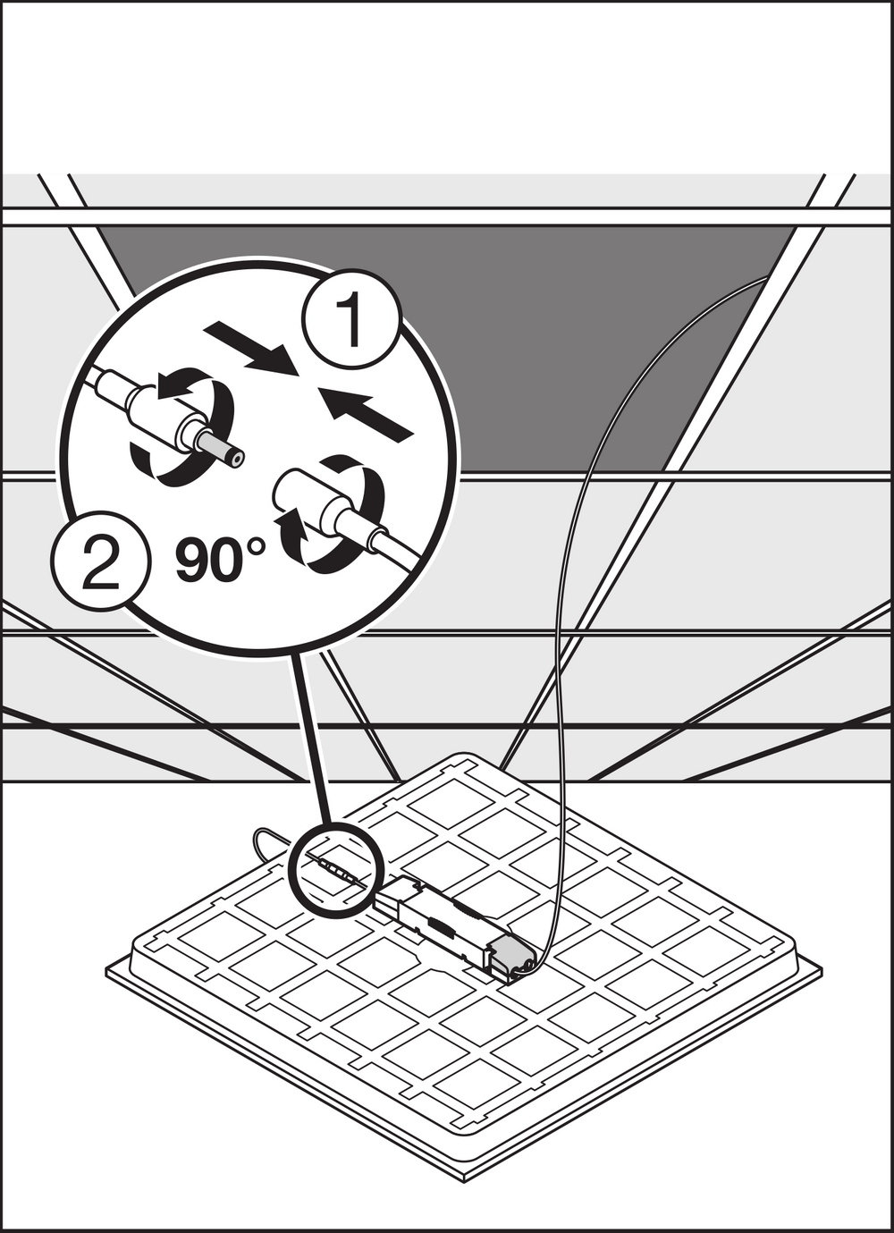 Panneau LED Tsong compact 33W 3630 lumens 3000K 60x60cm Aluminium Blanc IP20 CRI 80 CE RoHS
