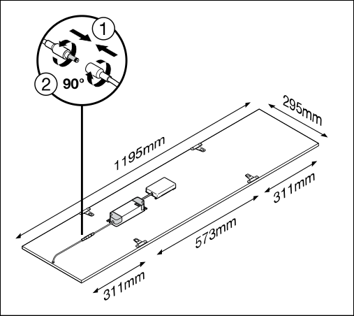 Tsong LED paneelarmatuur 33W 3000K 4320 lumen 120x30cm UGR<19 IP20 aluminium wit flikkervrij