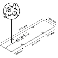 Tsong LED paneelarmatuur 33W 3000K 4320 lumen 120x30cm UGR<19 IP20 aluminium wit flikkervrij