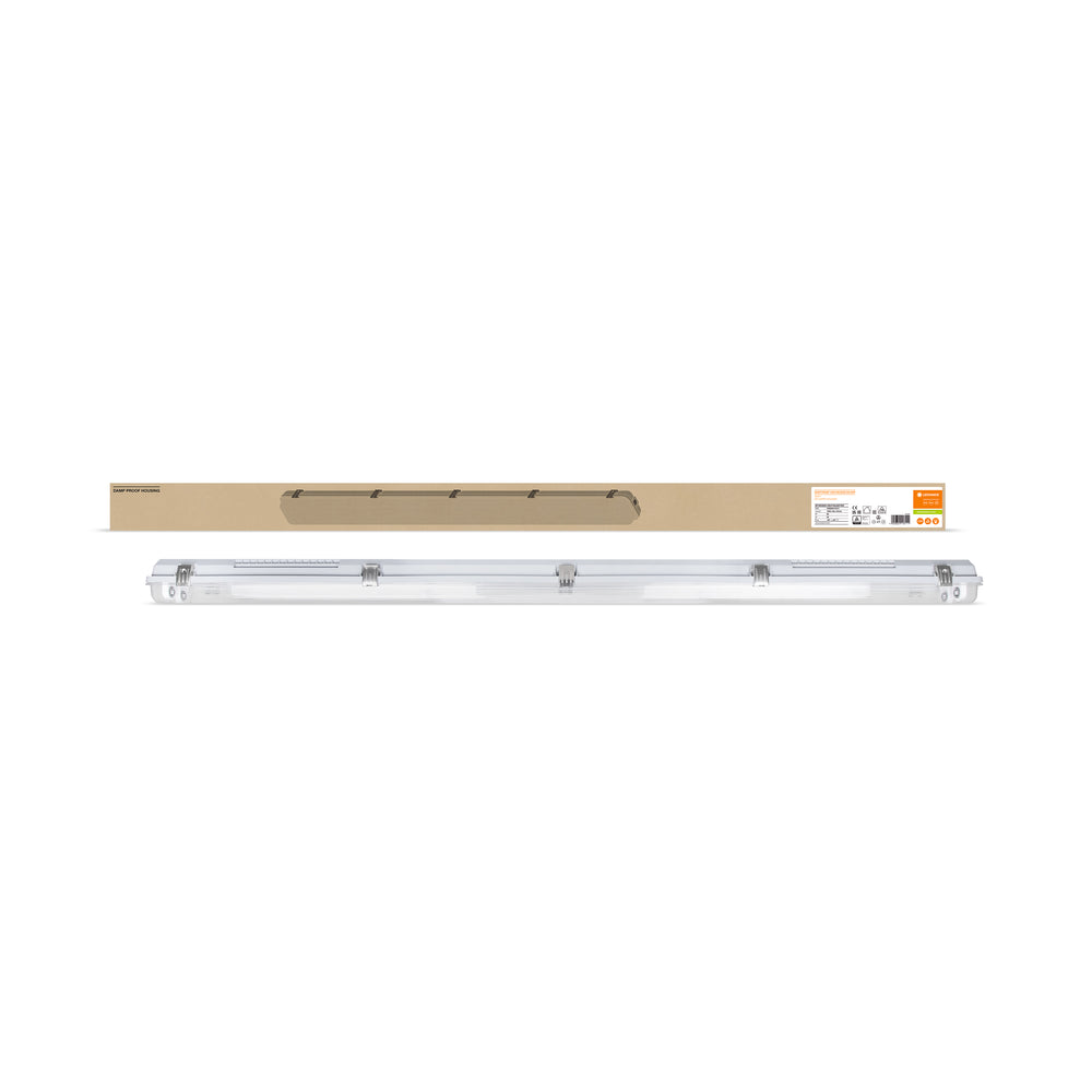 Tsong LED buisarmatuur 120cm IP65 waterdicht voor dubbele LED buizen, aluminium mat gouden afwerking