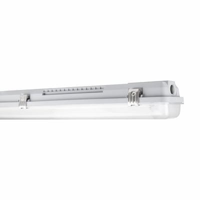 Luminaire tube LED Tsong 120cm IP65 étanche pour deux tubes LED, finition aluminium doré mat