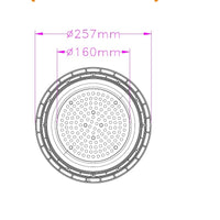 TSONG LED UFO High Bay 100W 6000K pilote DOB, design durable, idéal pour entrepôts et éclairage industriel