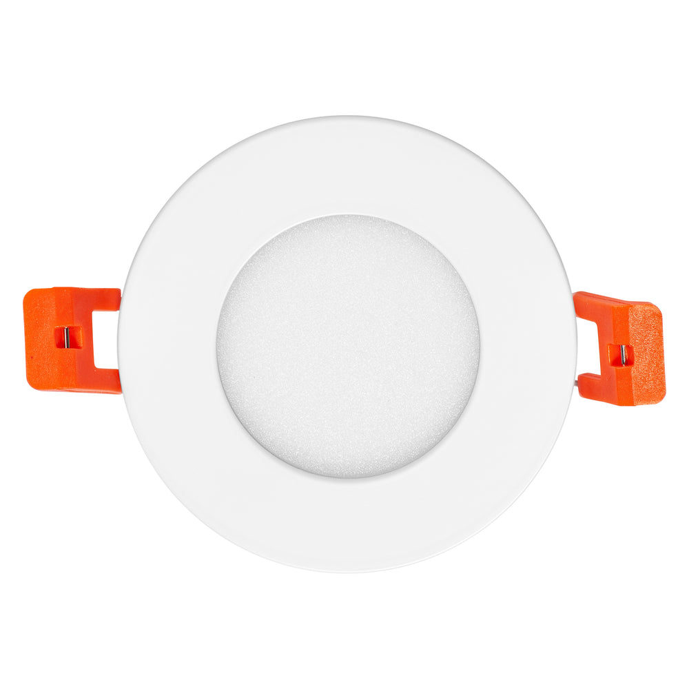 Downlight LED extra plat blanc 4.5W 240 lumens 3000K blanc chaud découpe 85mm 72mm 230V