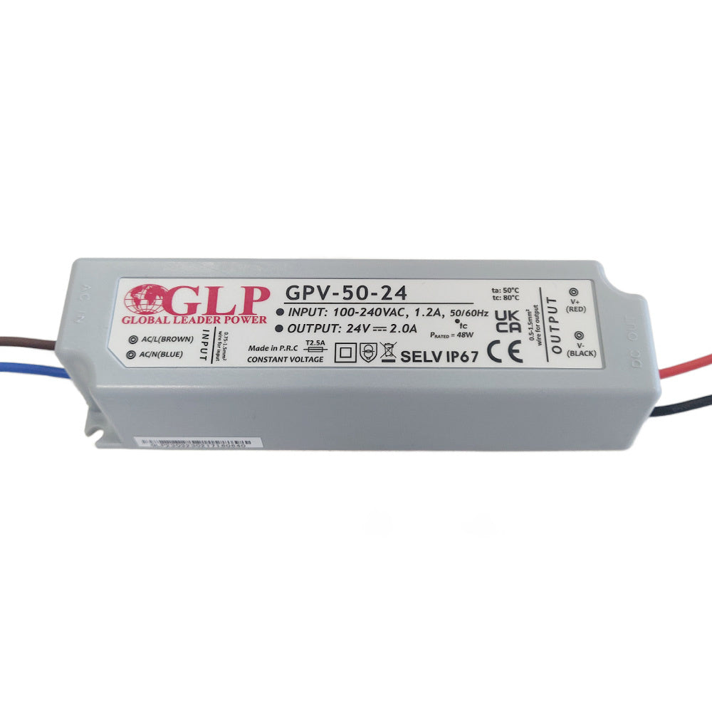 GLP LED voeding 12V 48W 2A IP67 waterdichte driver, CE RoHS gecertificeerd, betrouwbare adapter voor verlichting