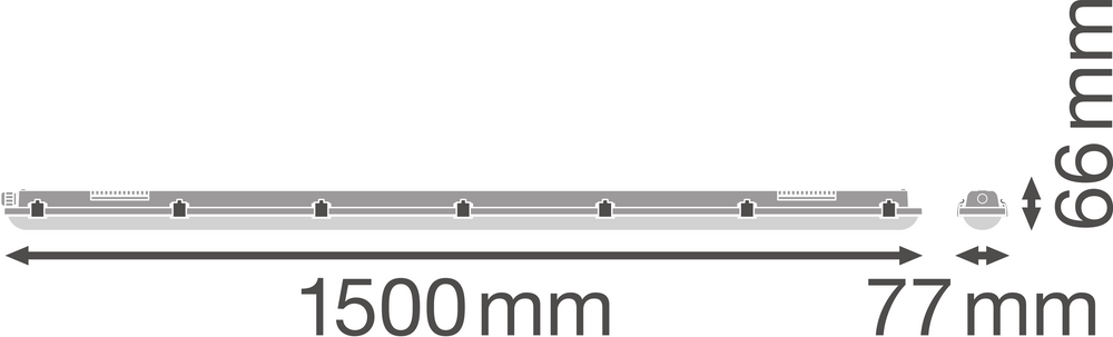 Réglette étanche LED Value 50W 4000K 6000 lumens 150cm IP65 blanc froid