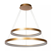 Lucide VIDAL LED suspendu dimmable 92W 2700K laiton doré mat Ø 78 cm