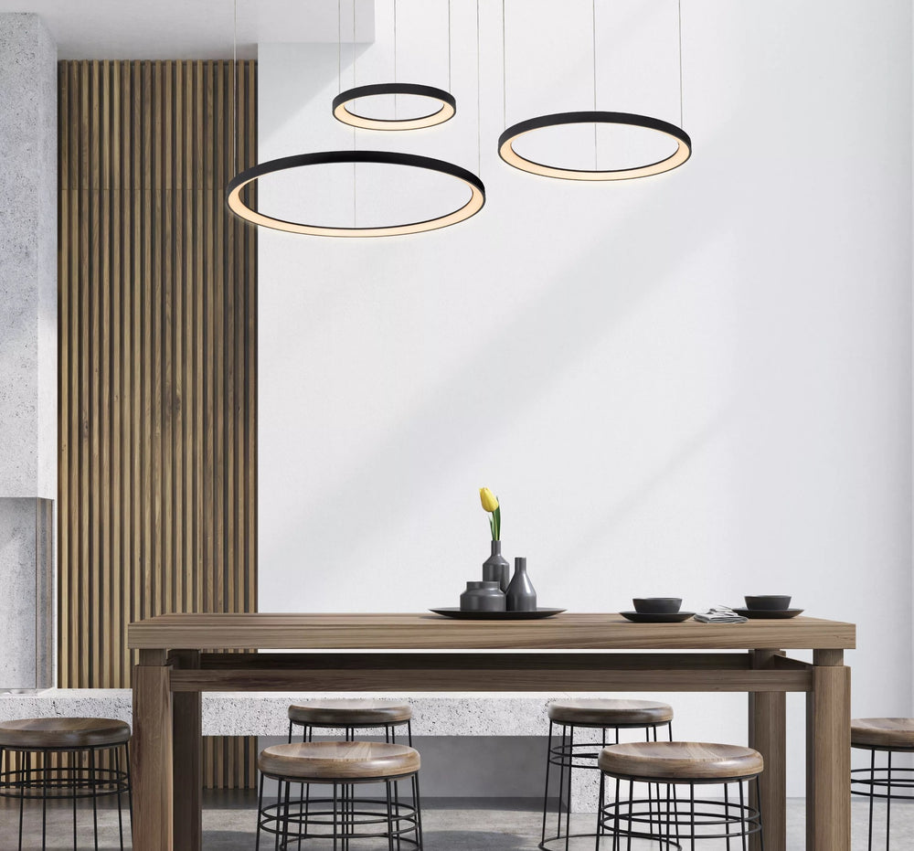 Lucide VIDAL LED hanglamp 78 cm zwart 120W 2700K dimbaar