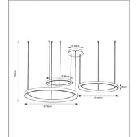 Lucide VIDAL LED hanglamp 78 cm zwart 120W 2700K dimbaar