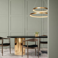 Lucide VIDAL suspension LED, dimmable 92W 2700K, Ø78cm, IP20, CRI 80, finition laiton doré mat