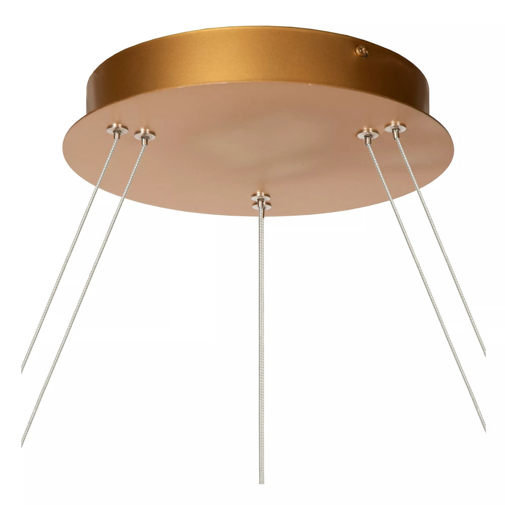 Lucide VIDAL LED suspendu dimmable 92W 2700K laiton doré mat Ø 78 cm