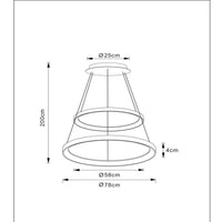 Lucide VIDAL LED suspendu dimmable 92W 2700K laiton doré mat Ø 78 cm