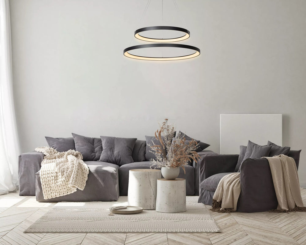 Lampe suspendue Lucide VIDAL Ø78 cm LED 92W 2700K dimmable noir