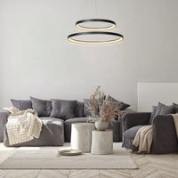 Lucide VIDAL LED hanglamp Ø78cm dimbaar 92W 2700K Zwart moderne hanglamp