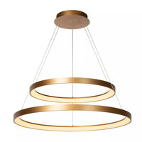 Lucide VIDAL LED suspendu dimmable 92W 2700K laiton doré mat Ø 78 cm