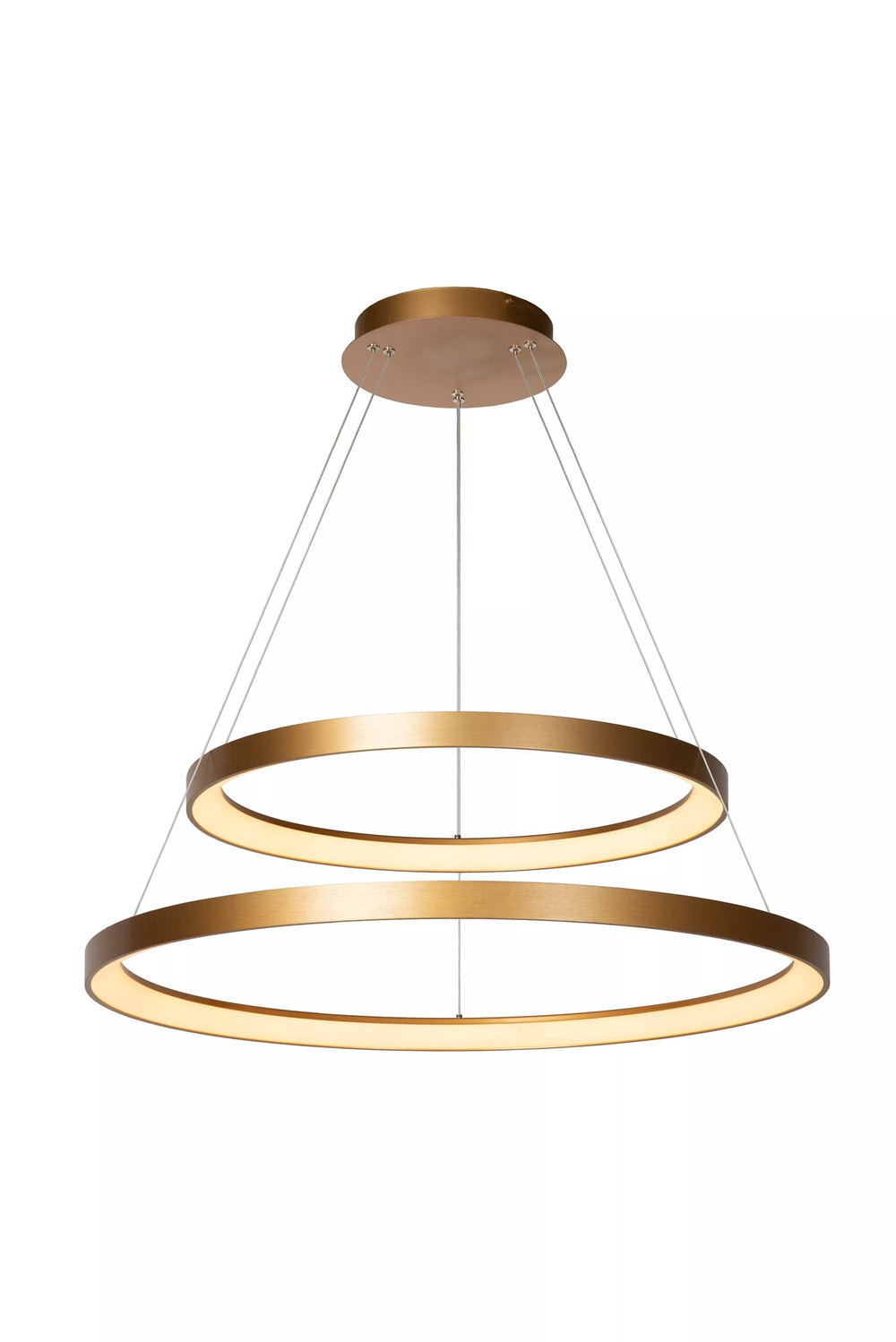 Lucide VIDAL LED suspendu dimmable 92W 2700K laiton doré mat Ø 78 cm