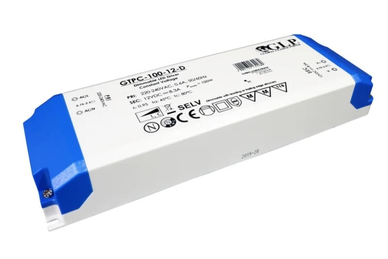 Adaptateur d’alimentation LED GLP 12V 100W 8.33A, IP20, 220-240V AC, certifié CE RoHS, sans scintillement