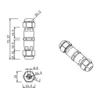 Connecteur de câble étanche LCB 3 pôles pour 0.5-1mm² 220-240V, IP68 extérieur, certifié CE RoHS