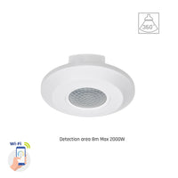 Spectrum slimme PIR sensor 360° opbouw, 2000W belasting, 8m bereik, 1-10V, Wi-Fi BT, IP20, 230V