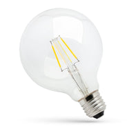 Ampoule à LED Spectrum G95 4W 2700K E27 avec 450 lumens et 300° d'angle de faisceau pour une lumière blanche chaude
