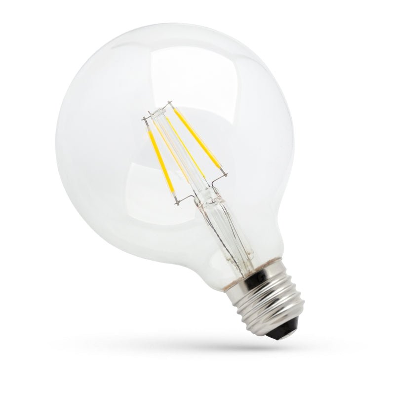 Ampoule à LED Spectrum G95 4W 2700K E27 avec 450 lumens et 300° d'angle de faisceau pour une lumière blanche chaude