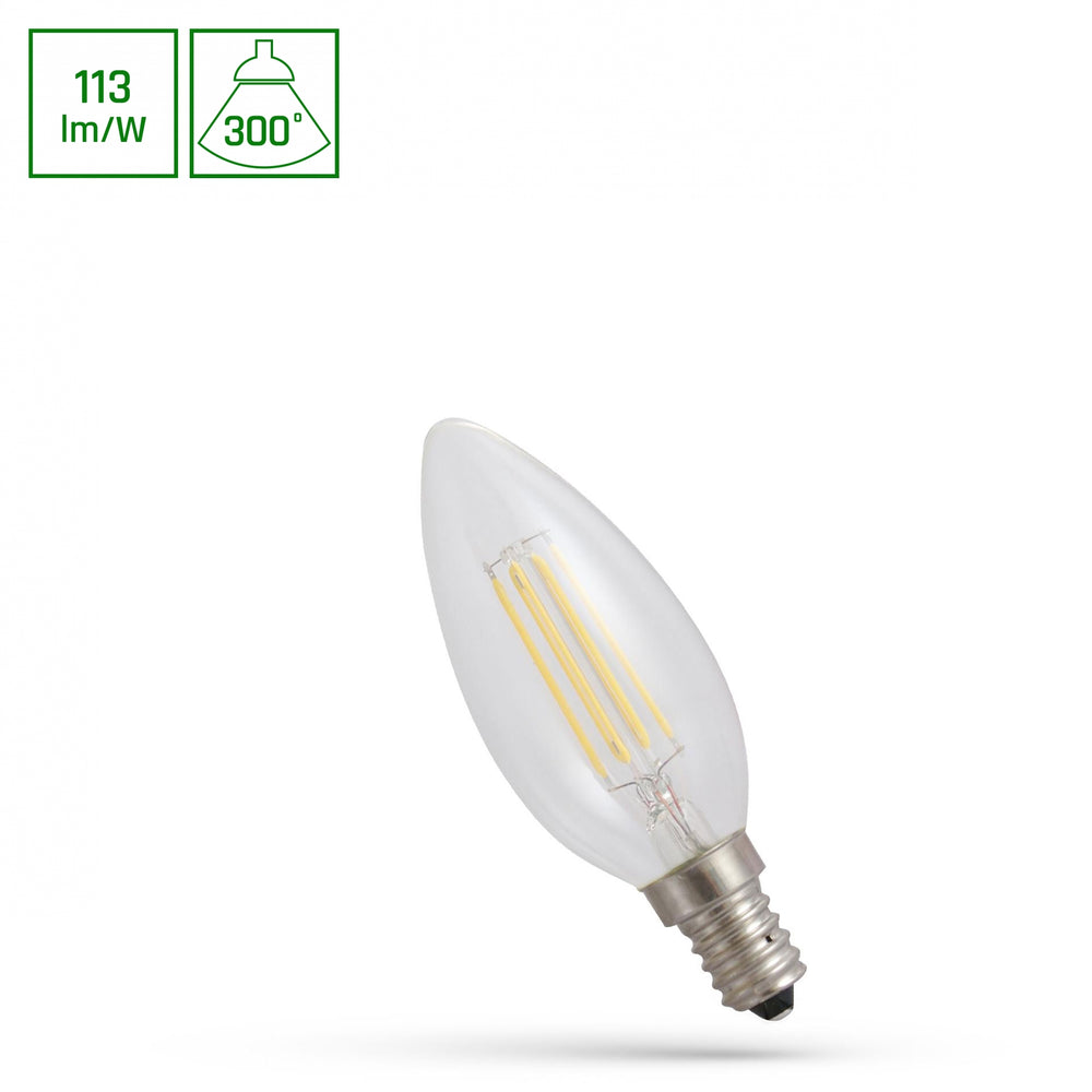 Spectrum LED kaarslamp E14 4W 2700K warm wit 450 lumen 300° stralingshoek IP20 230V niet dimbaar