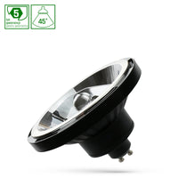 Spectrum LED AR111 GU10 12W 3000K zwart met 1050 lumen, 45 graden hoek, warm wit, 50.000 uur, 2 jaar garantie