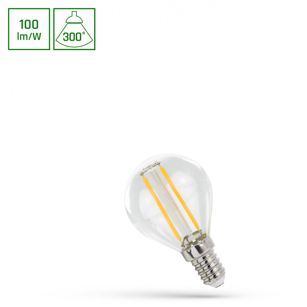 Ampoule LED Spectrum G45 E14 2700K 230V 1W blanc chaud, 100 lumens, angle de faisceau de 300°, économie d'énergie et durable