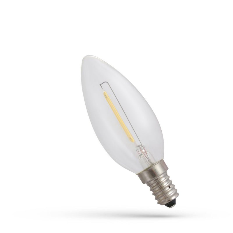 Lampe à bougie Spectrum Led E14 230V 1W 1800K, 60 lumens, faisceau lumineux de 300°, IP20, non dimmable, lumière blanc chaud