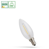 Lampe à bougie Spectrum Led E14 230V 1W 1800K, 60 lumens, faisceau lumineux de 300°, IP20, non dimmable, lumière blanc chaud