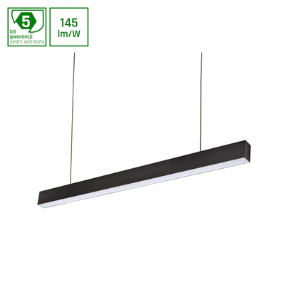 Lampe à tube LED Spectrum allday inspire one 830 30W noir, 3000K, 4350 lumens, 115° montage en surface ou suspendu