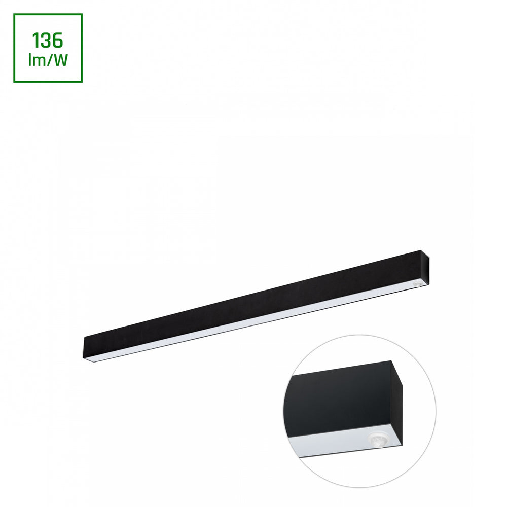 Lampadaire LED 36W Spectrum Allday avec capteur 4000K, angle de rayonnement de 115°, 112cm noir, 4900 lumens, IP20, garantie 2 ans