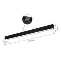 Lampadaire LED 36W Spectrum Allday avec capteur 4000K, angle de rayonnement de 115°, 112cm noir, 4900 lumens, IP20, garantie 2 ans
