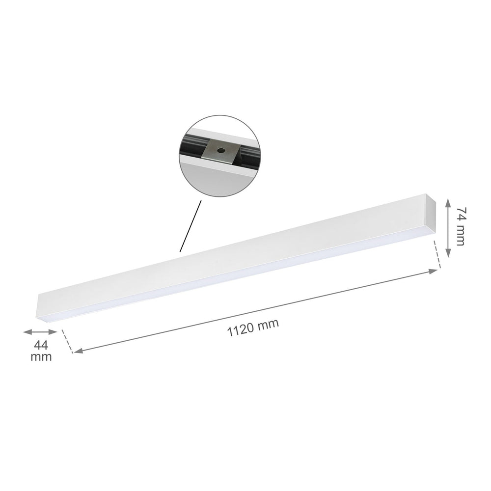 Spectrum Allday 36W LED bar, 4000K, 4900 nuttige lumens, 115° bundel, IP20, wit, 112cm, oppervlakmontage, 2 jaar garantie