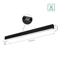 Spectrum ALLDAY GO LED opbouwlamp 36W 4000K 4900 lumen 230V IP20 Zwart 112cm